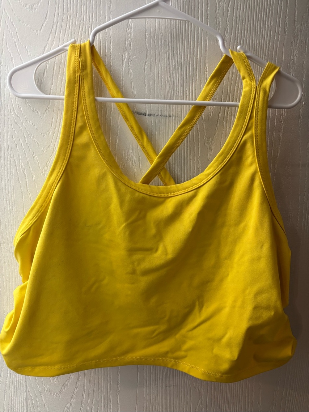 torrid Bright Yellow Cross-Back Crop Tank